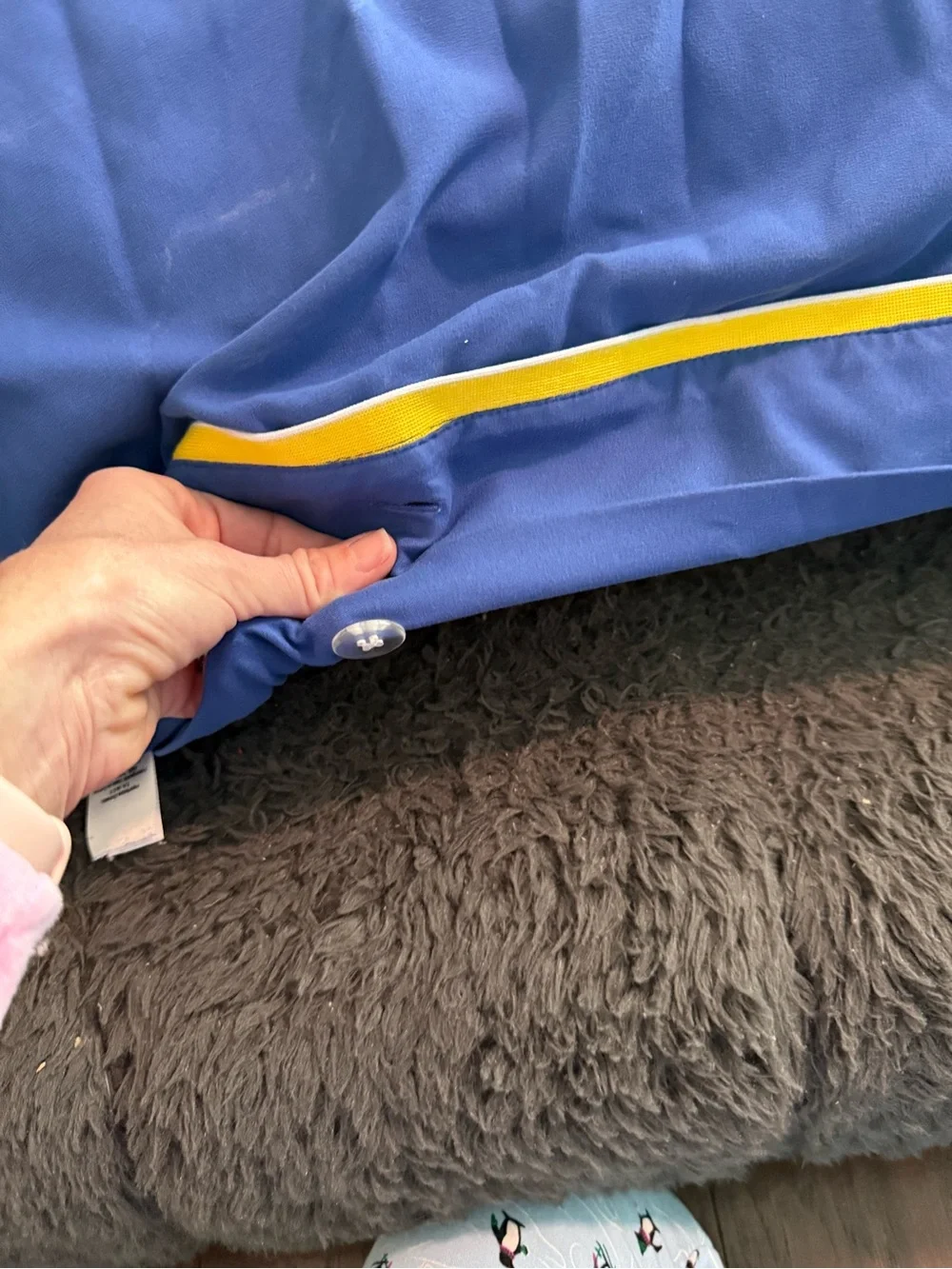 Pottery Barn Teen Warriors Blue and Yellow Duvet Cover